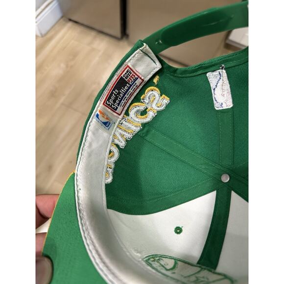Vintage Seattle Supersonics Sports Specialties Two Tone Script Snapback Hat - Picture 5 of 9